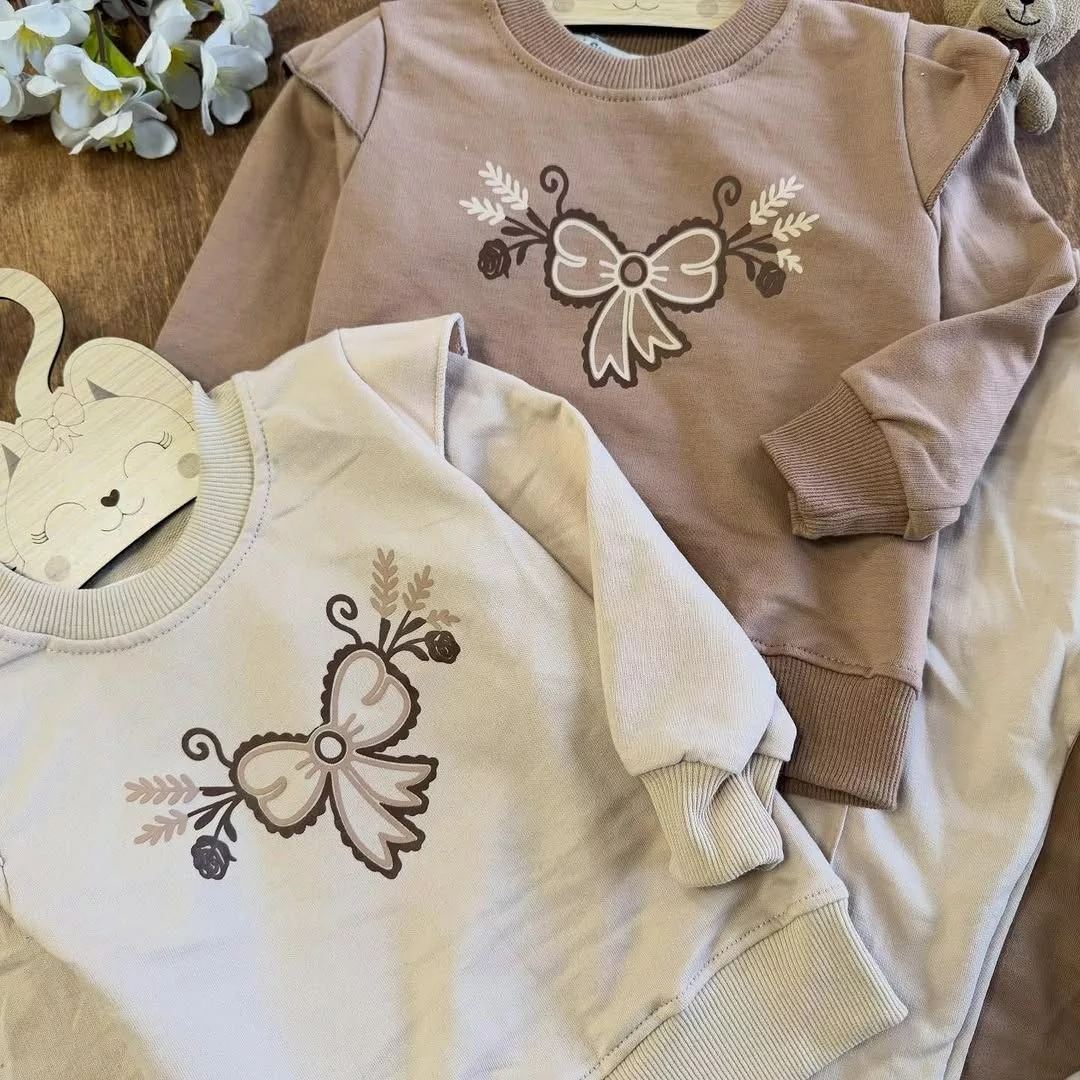 بلوز شلوار پاپیون چین دار NS سایز ۳۵ تا ۴۵ کد ۵۶۴۱