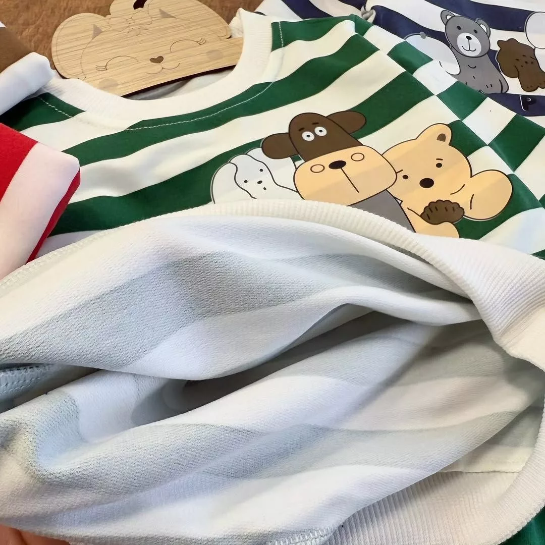 بلوز شلوار راه راه گروه حیوانات سایز ۳۵ تا ۴۵ کد ۵۶۴۷