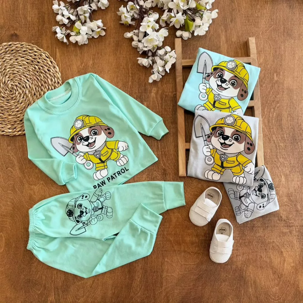 بلوز شلوار سگ نگهبان بیل به دست سایز ۴ تا ۶ کد ۵۶۵۸