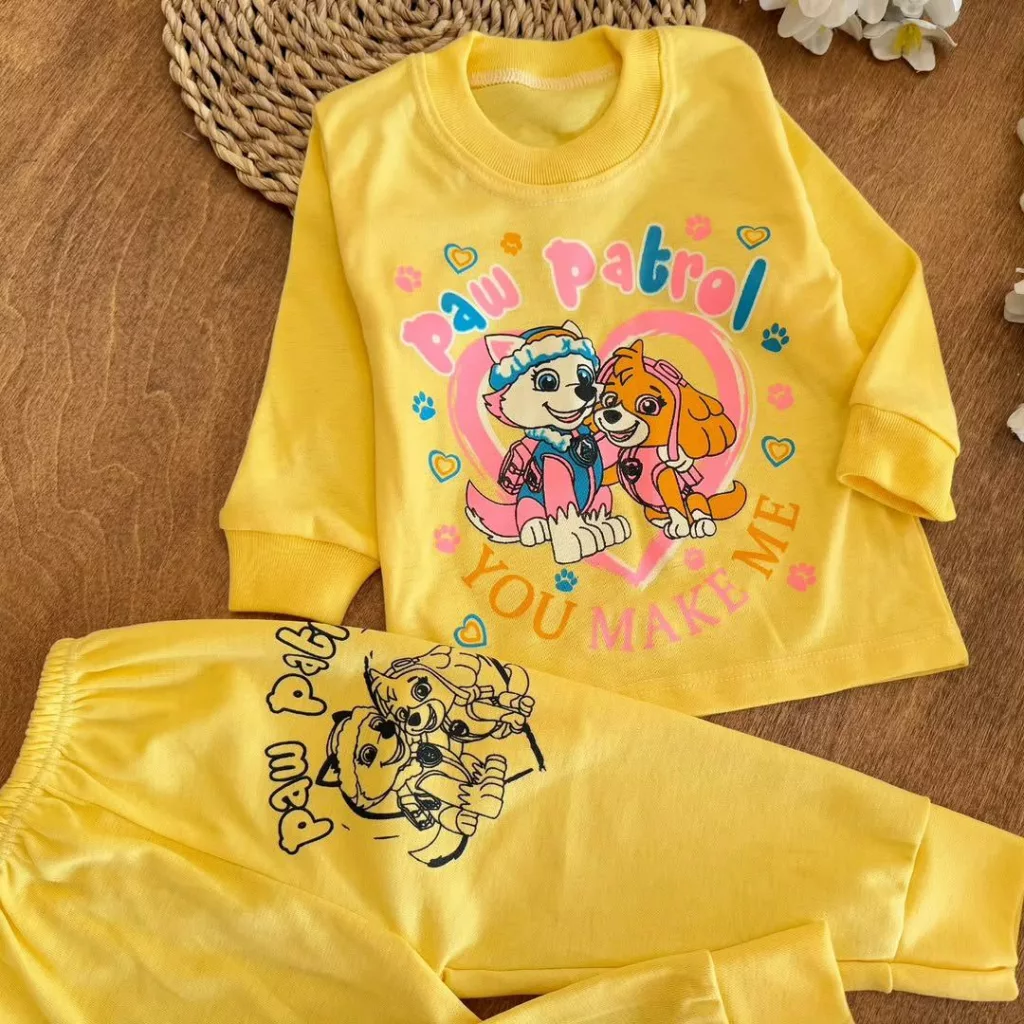بلوز شلوار دخترانه دو سگ نگهبان سایز ۴ تا ۶ کد ۵۶۵۹