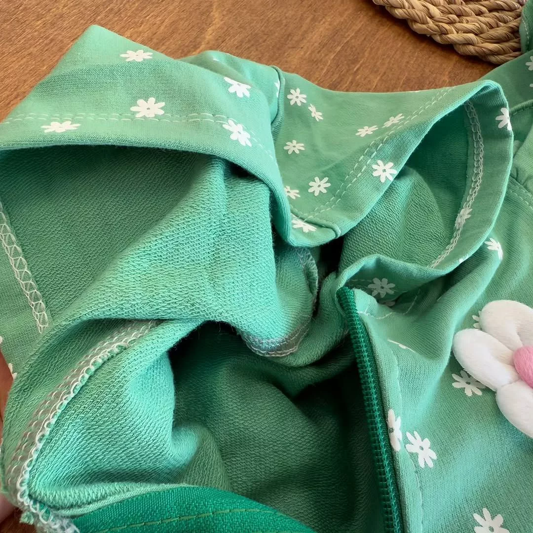 سویشرت شلوار سبز طرح گل سایز ۳۵،۴۰ کد ۵۶۶۴