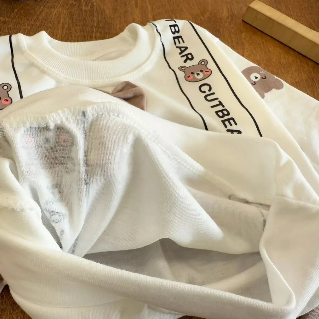 بلوز شلوار خرس ساسبندی پاپیونی سایز ۳۵ تا 40 کد ۵۶۶۷