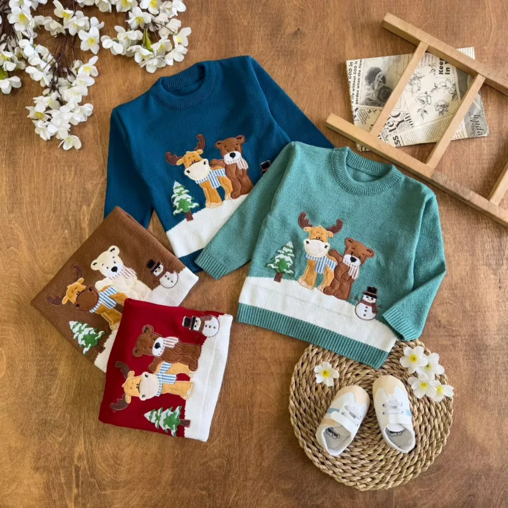 بافت گپ خرس و گوزن برفی سایز ۳۵ تا ۵۰ کد ۵۶۷۰