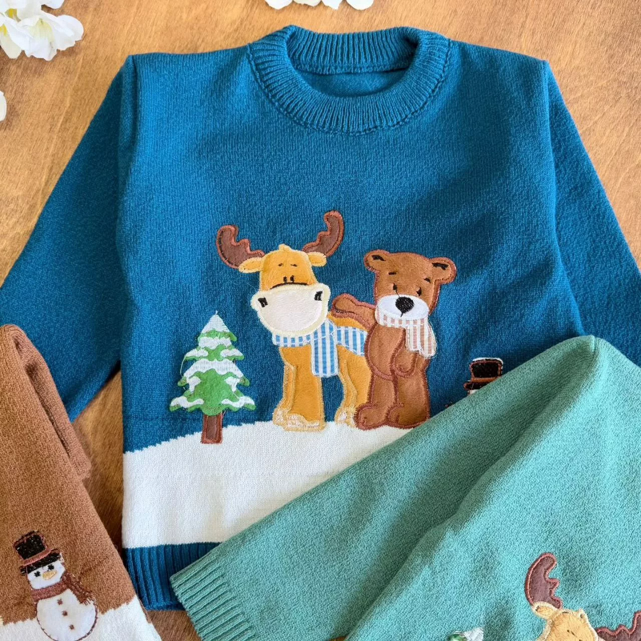 بافت گپ خرس و گوزن برفی سایز ۳۵ تا ۵۰ کد ۵۶۷۰