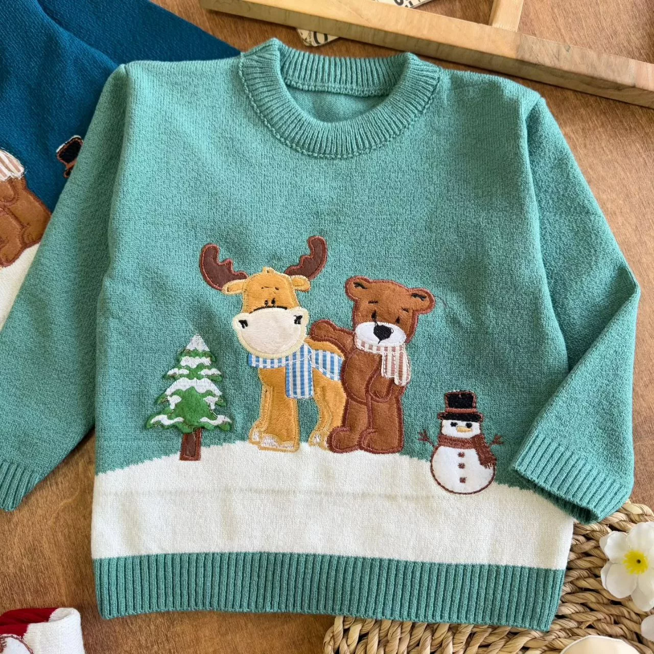 بافت گپ خرس و گوزن برفی سایز ۳۵ تا ۵۰ کد ۵۶۷۰