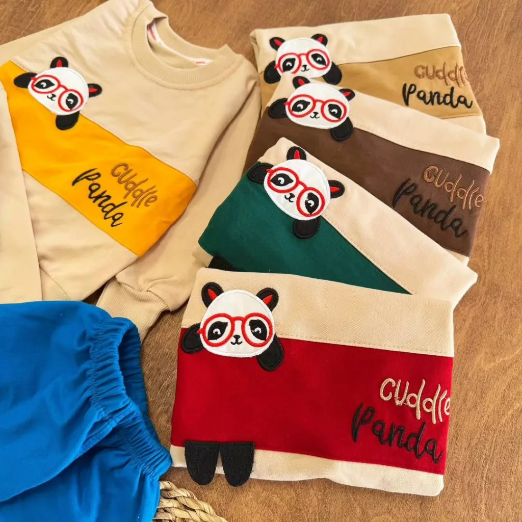 بلوز شلوار پاندا عینکی پادار سایز ۳۵ تا ۵۰ کد ۵۶۸۷