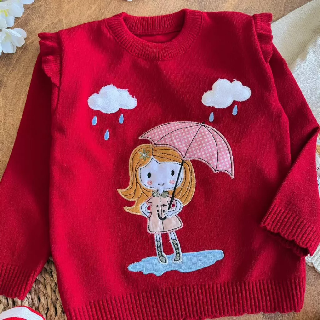 بافت گپ دختر و چتر سایز ۴۰ تا ۵۰ کد ۵۶۷۷