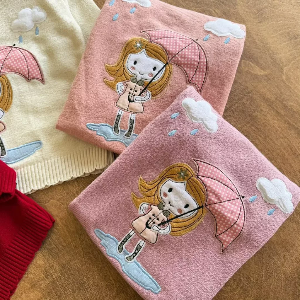 بافت گپ دختر و چتر سایز ۴۰ تا ۵۰ کد ۵۶۷۷