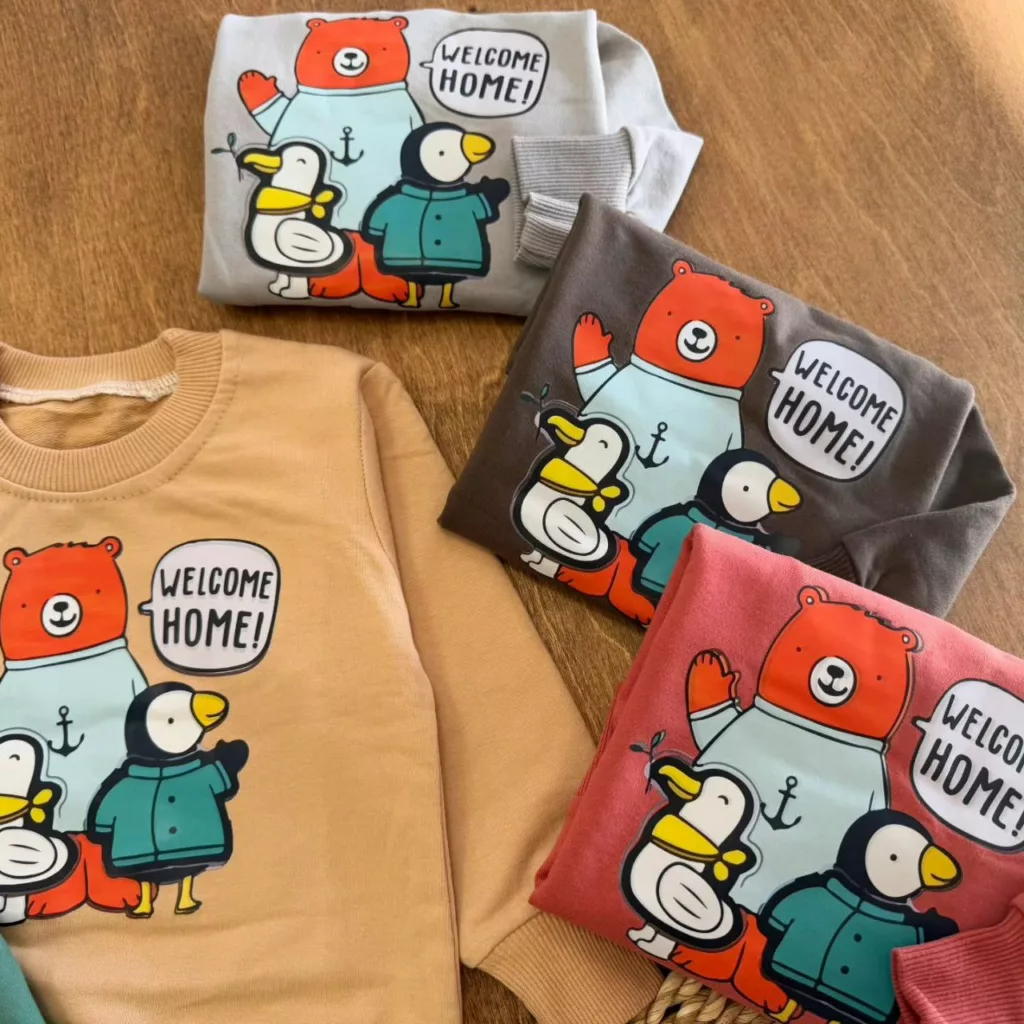 بلوز شلوار خرس پنگوئن اردک M سایز ۳۵،۴۰ کد ۵۶۹۹