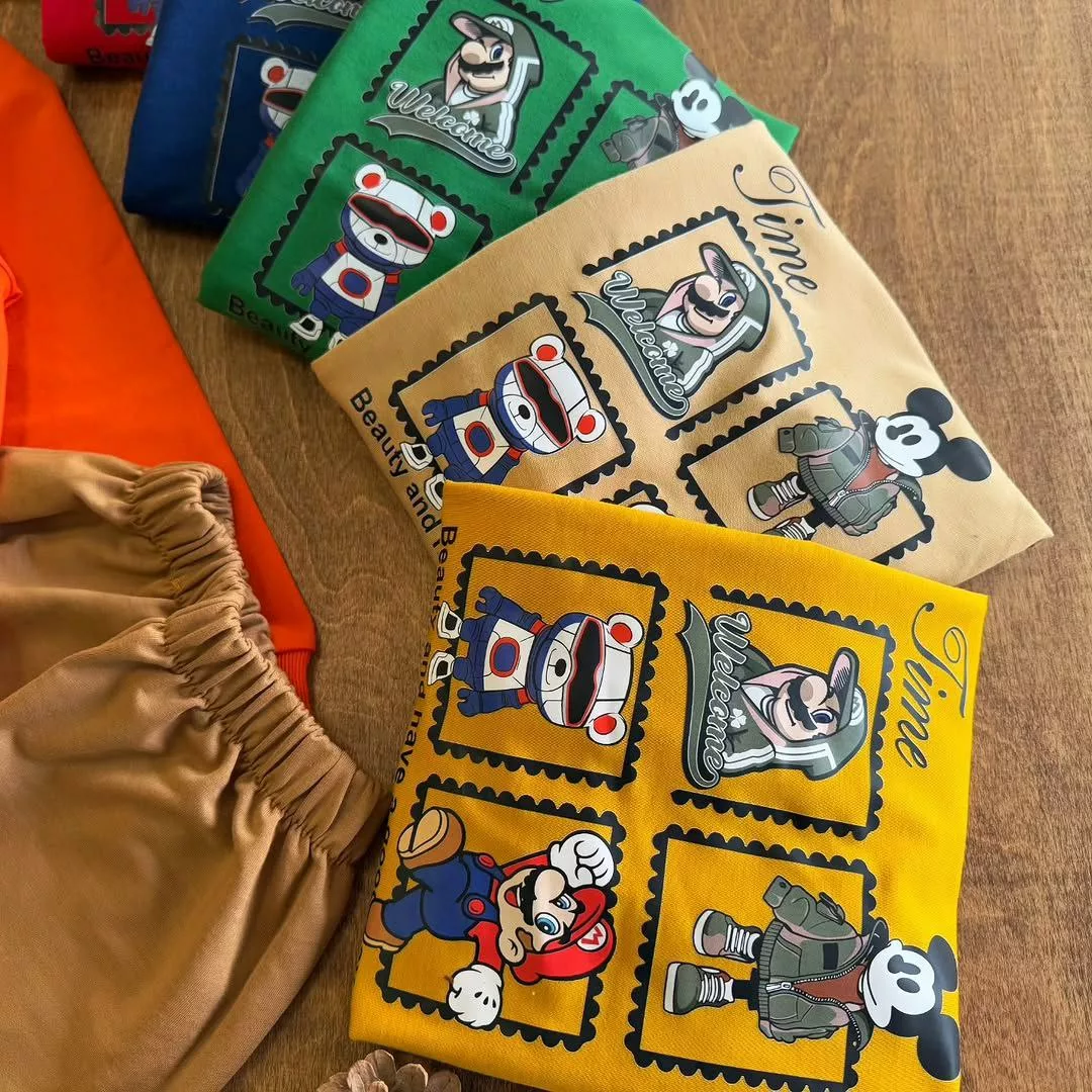 بلوز شلوار سوپر ماریو سایز ۴۵،۵۰ کد ۵۷۰۸