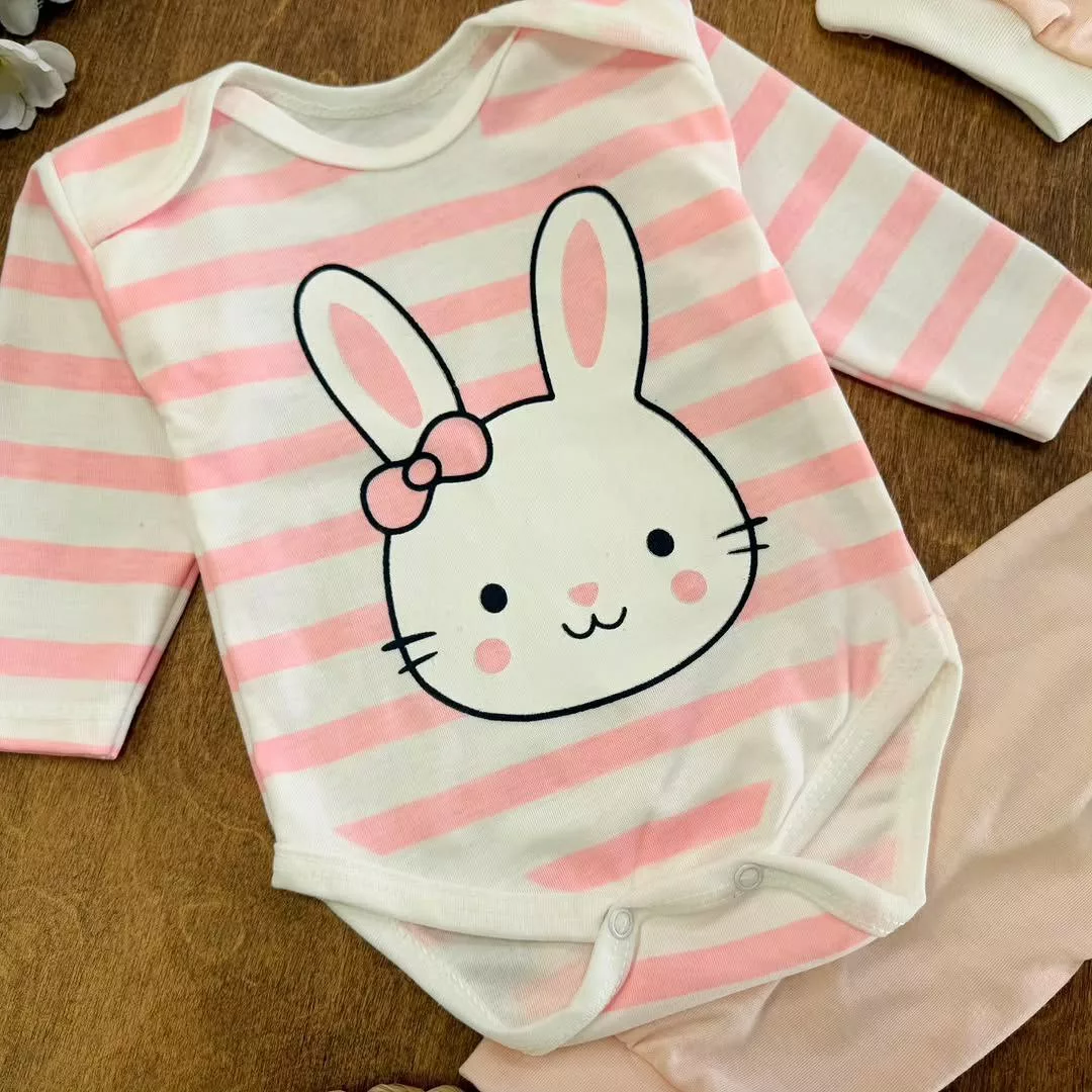 بادی شلوار راه راه خرگوش بانی سایز ۱ تا ۳ کد ۵۷۰۴