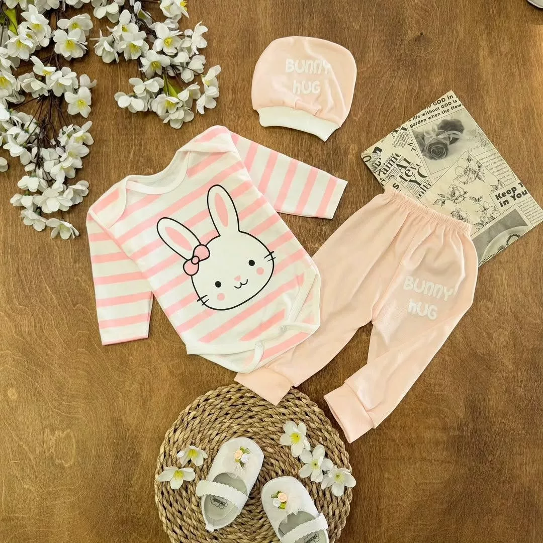 بادی شلوار راه راه خرگوش بانی سایز ۱ تا ۳ کد ۵۷۰۴