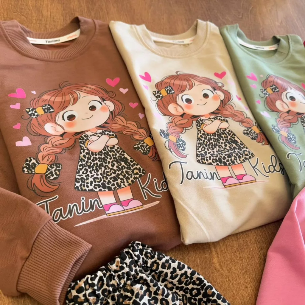 بلوز شلوار پلنگی دختر کوچولو سایز ۴۵ تا ۵۵ کد ۵۷۲۰