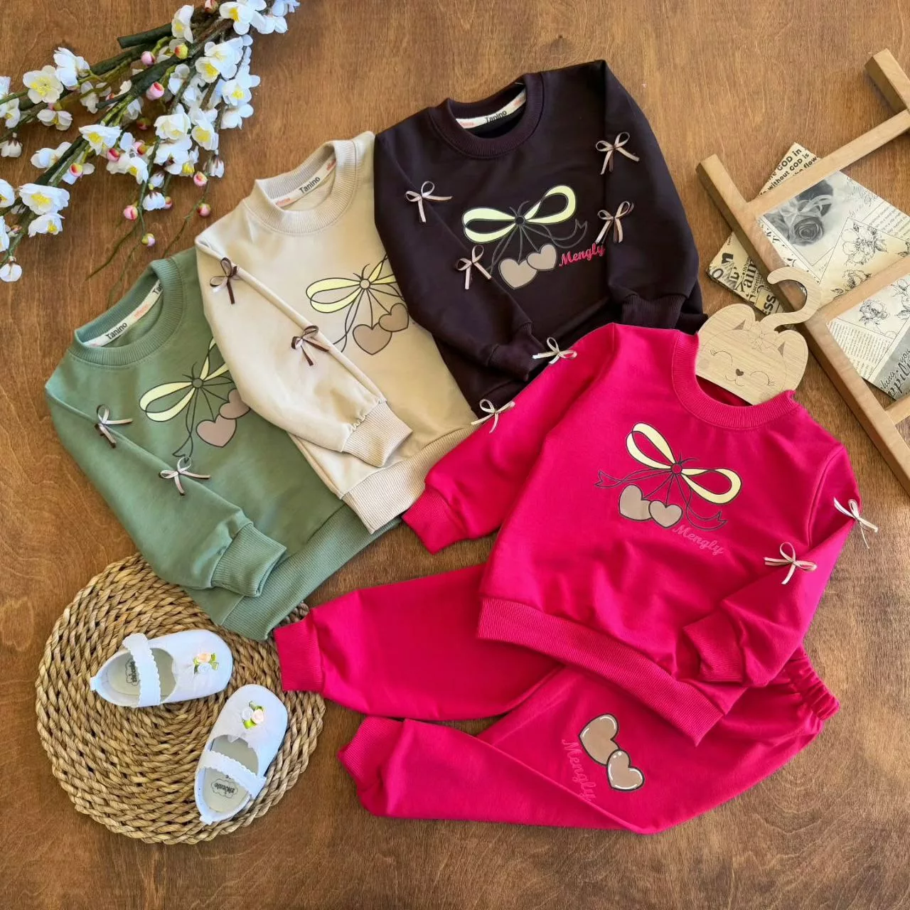 بلوز شلوار پاپیون و قلب (تنی نو) سایز ۳۵ تا ۴۵ کد ۵۷۲۲