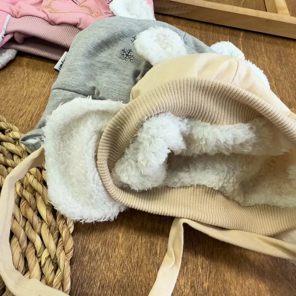 کلاه نخ پنبه پولیشی نوزادی طرح فُک کد 1921