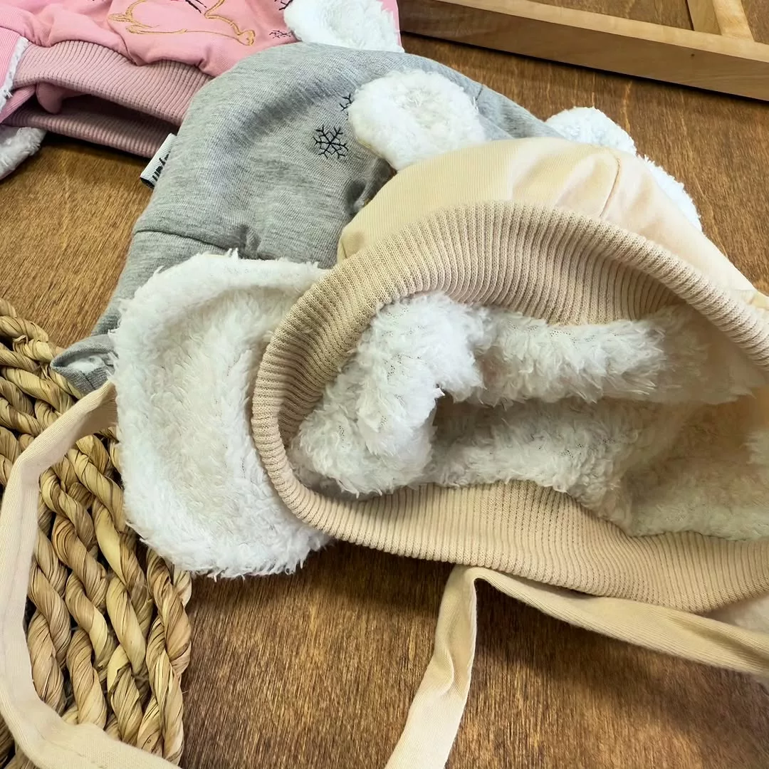 کلاه نخ پنبه پولیشی نوزادی طرح فُک کد 1921