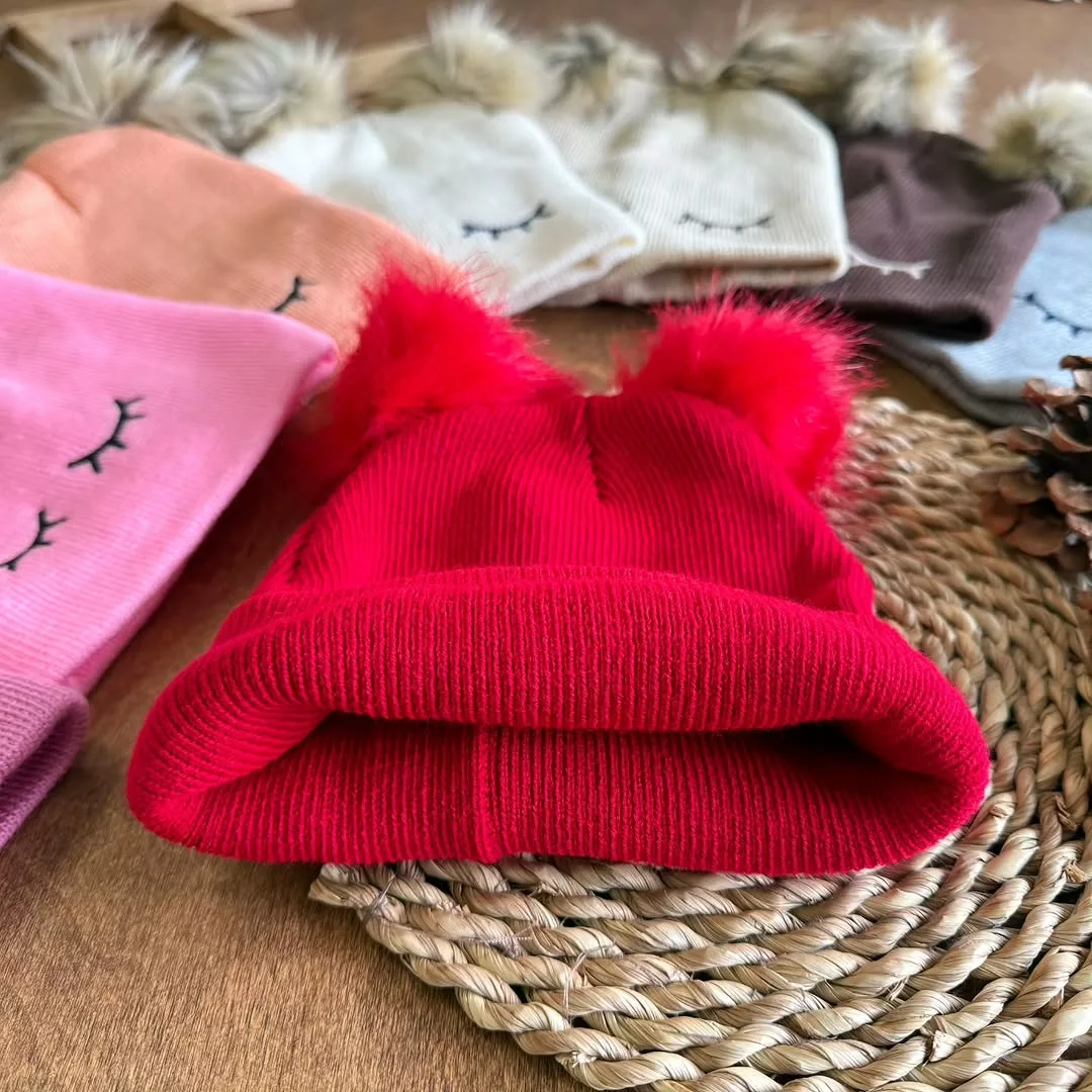 کلاه بافت چشم خوابیده دوپوم کد 5730