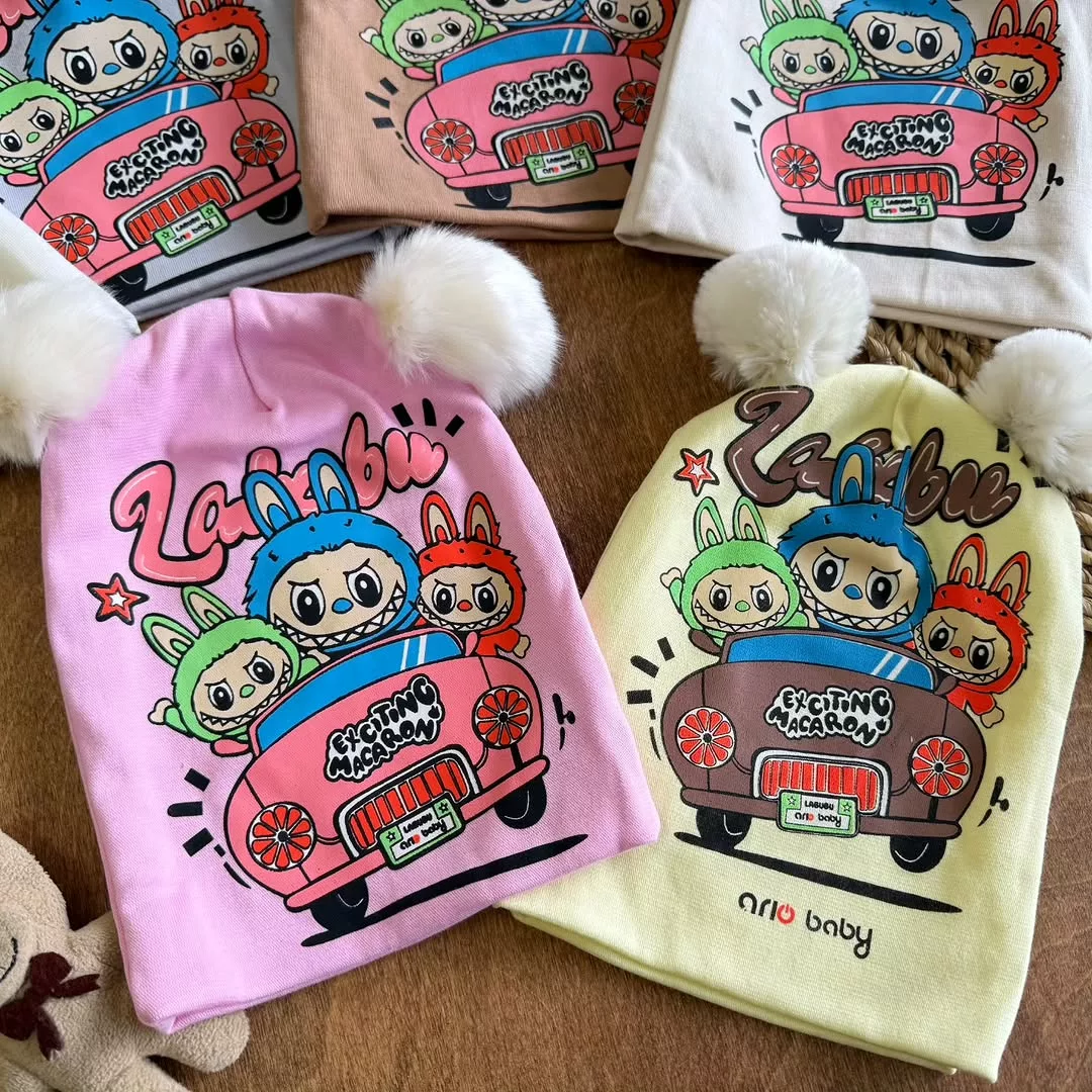 کلاه پوم دار لبوبو سایز 1،2 کد 5740