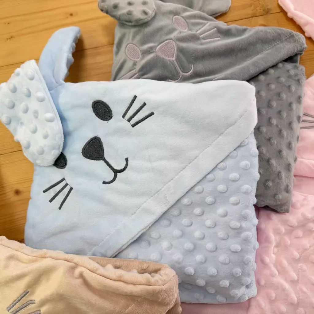 پتو دورپیچ حبابی مخمل خرگوش گوش دار کد 5013