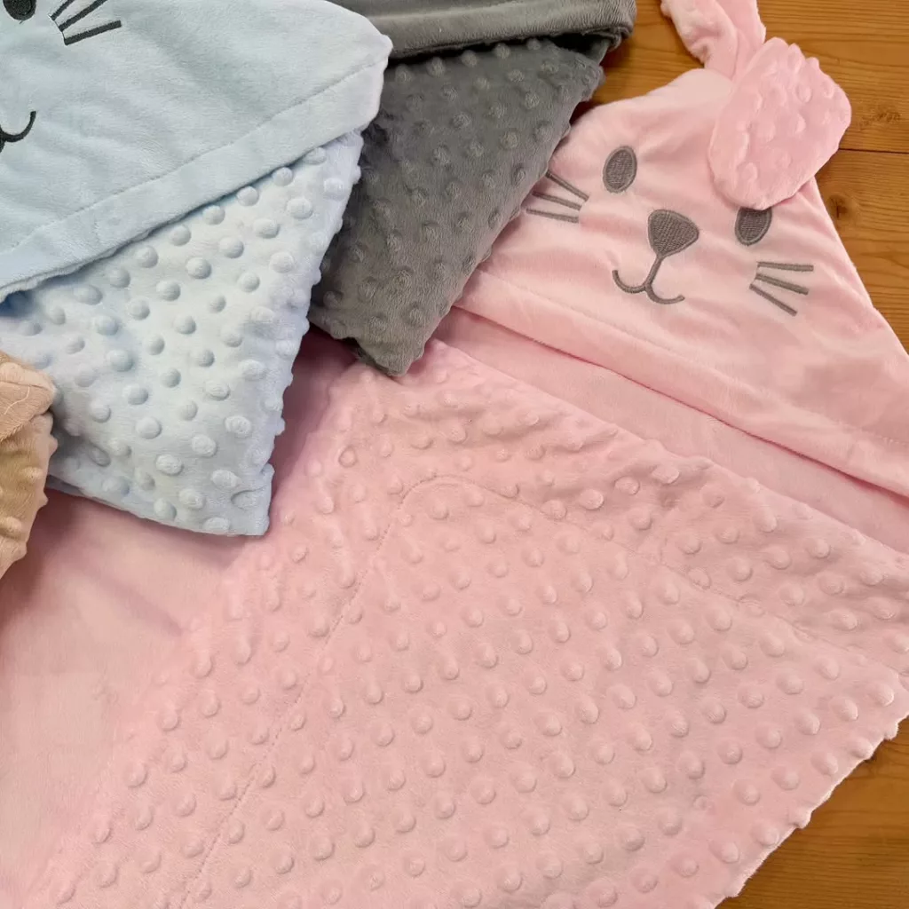 پتو دورپیچ حبابی مخمل خرگوش گوش دار کد 5013