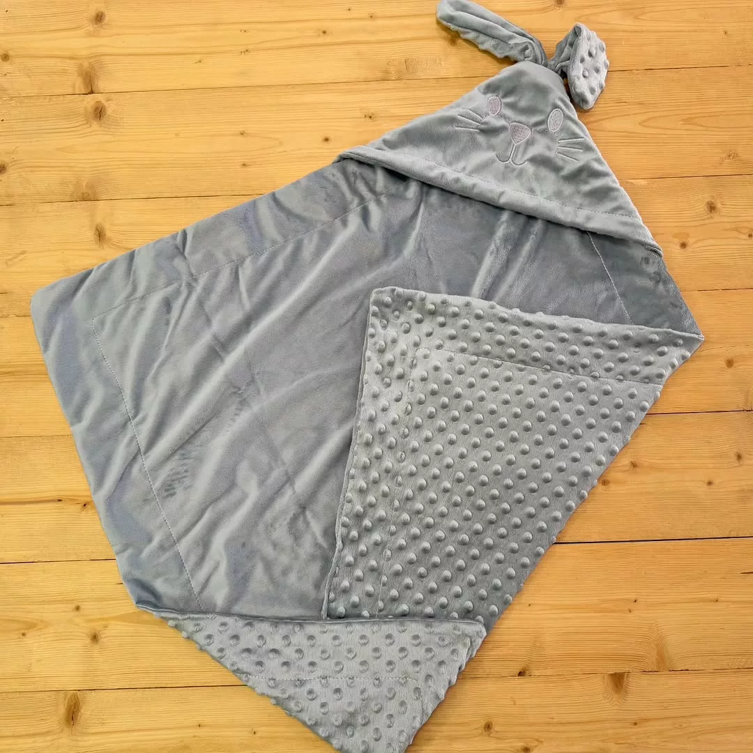 پتو دورپیچ حبابی مخمل خرگوش گوش دار کد 5013