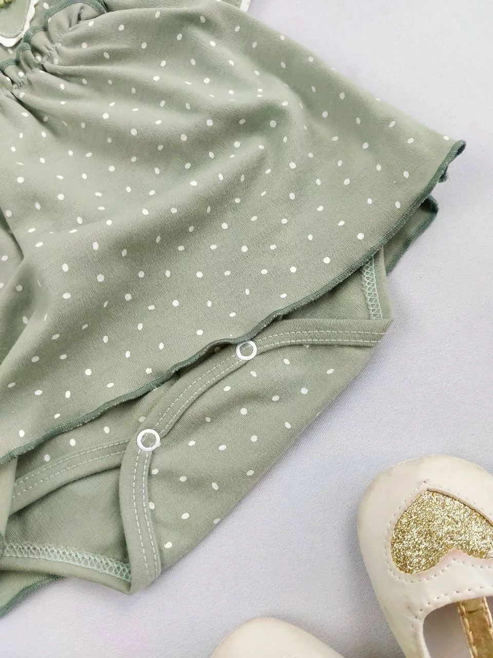 بادی دامن دار پرنسس سبز آستین بلند کد 5779