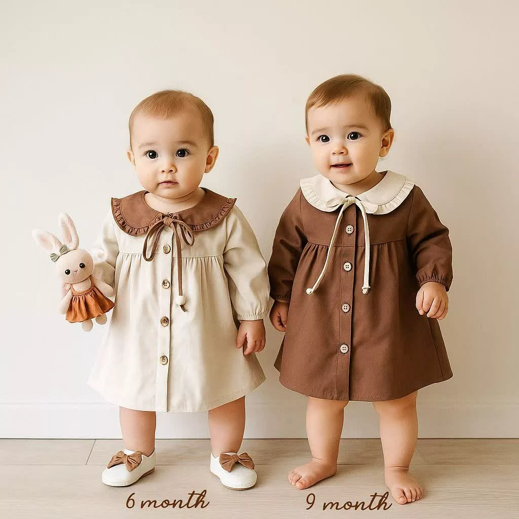 پیراهن کتان دخترانه کد 5780