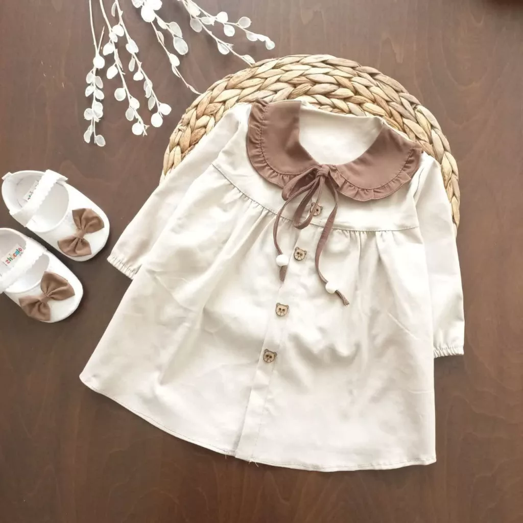 پیراهن کتان دخترانه کد 5780