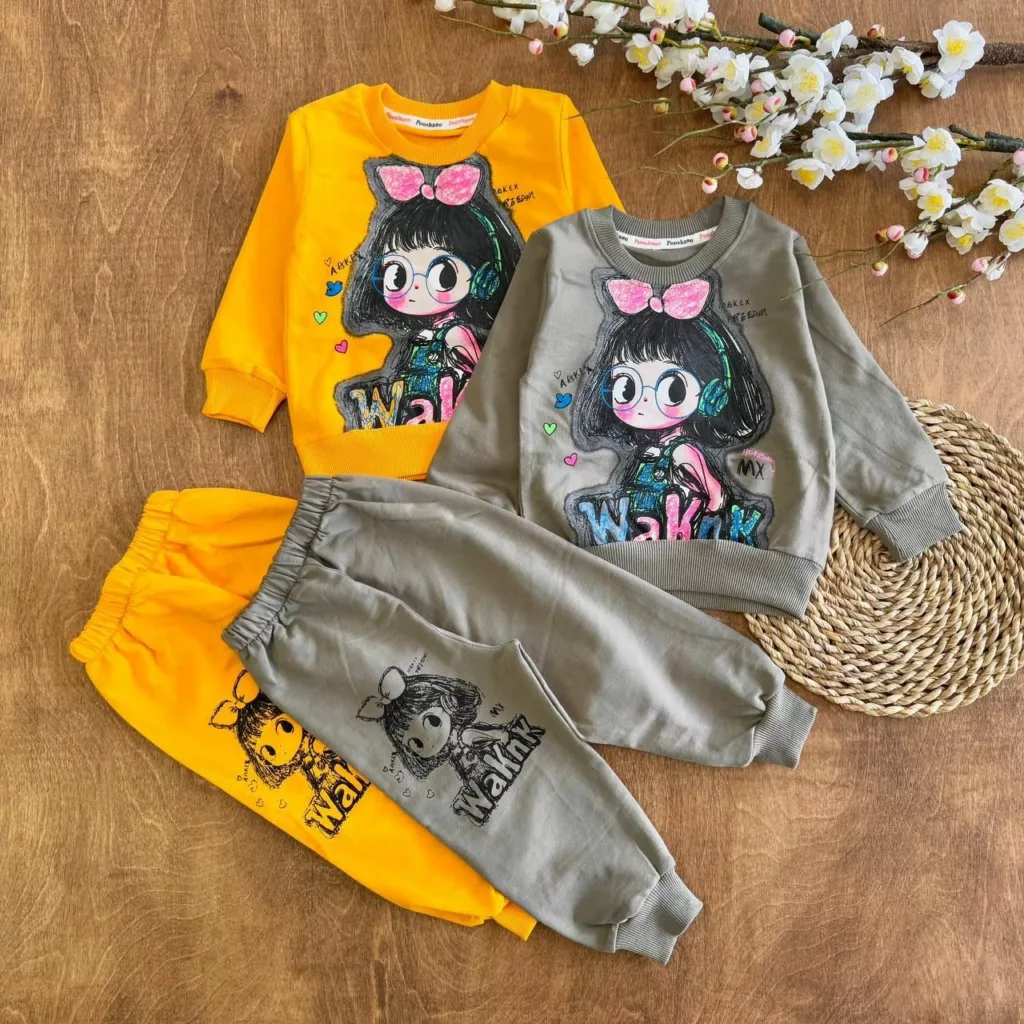 بلوز شلوار دختر عینکی waknk سایز ۳۵ تا ۴۵ کد ۵۷۹۸