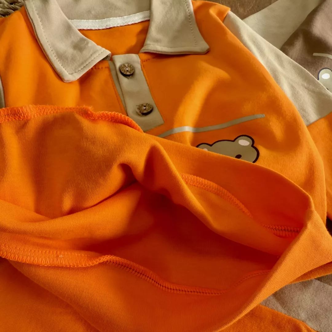 بلوز شلوار یقه دار سه کله خرس سایز 35،40 کد 5749