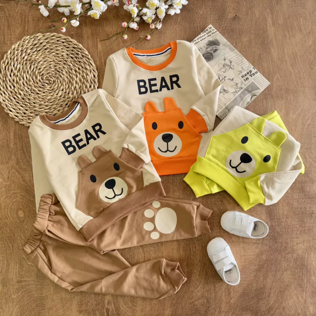 بلوز شلوار خرس جیب گوش دار Bear سایز 35،40 کد 5750