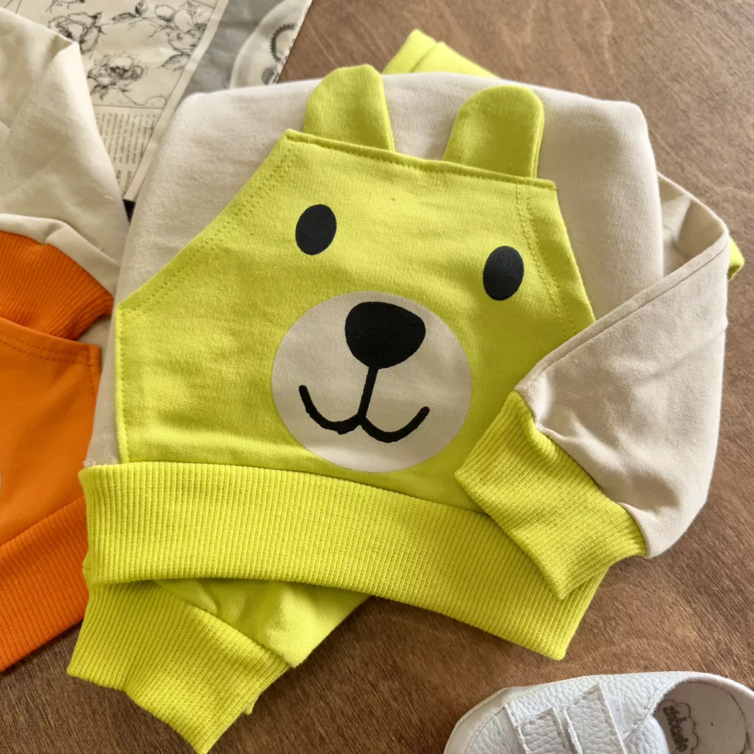 بلوز شلوار خرس جیب گوش دار Bear سایز 35،40 کد 5750