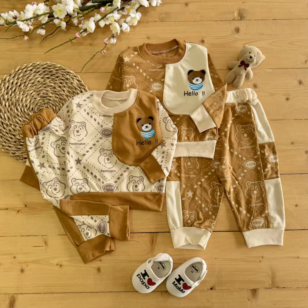 بلوز شلوار کله خرس برجسته Hello کد 5766