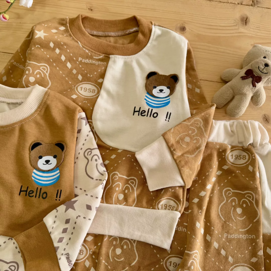 بلوز شلوار کله خرس برجسته Hello کد 5766