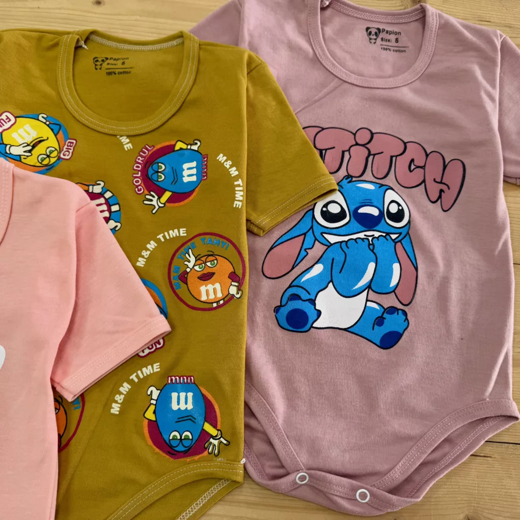 بادی آستین کوتاه (پاپیون) سه طرح کد 5770