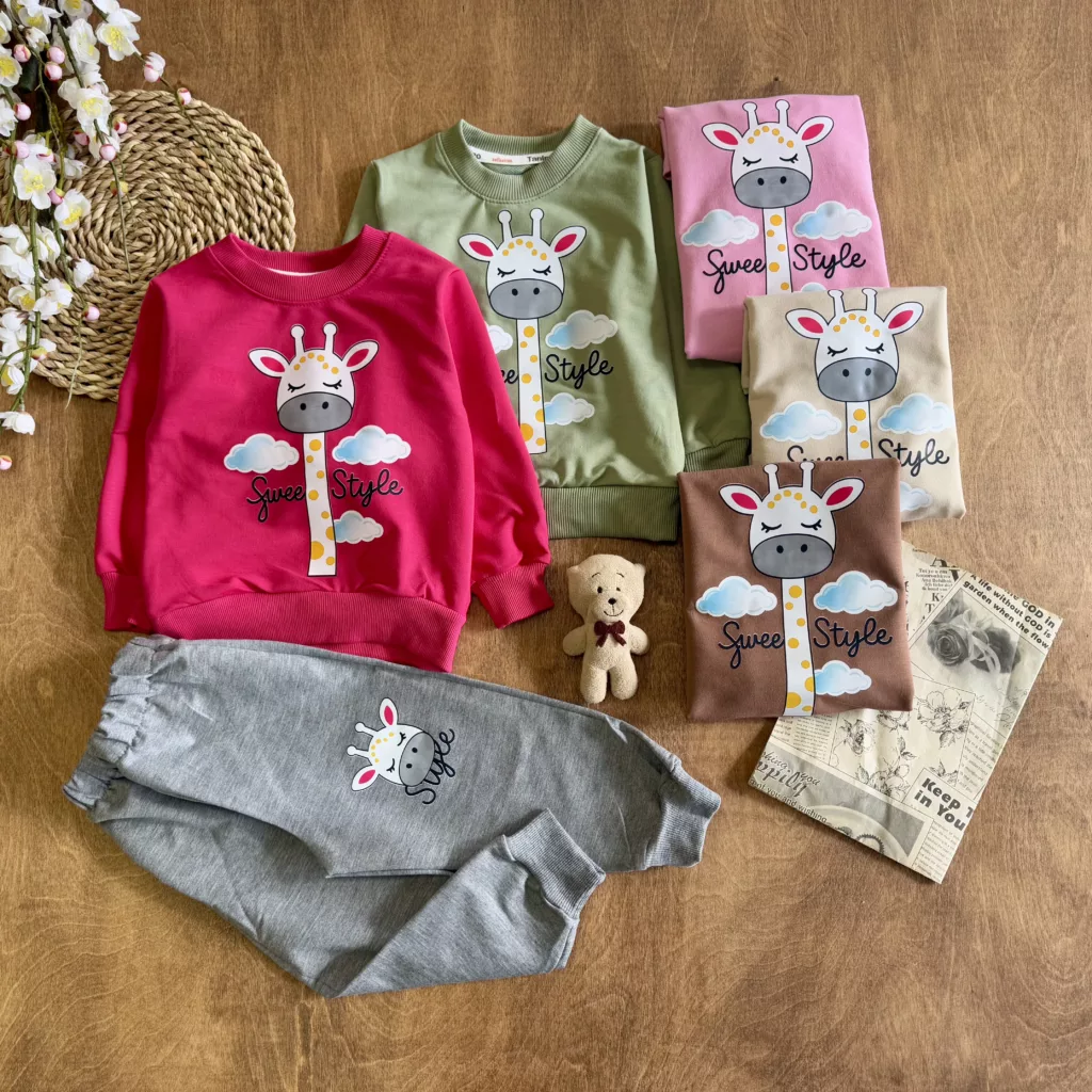 بلوز شلوار زرافه و ابر سایز 35 تا 45 کد 5752