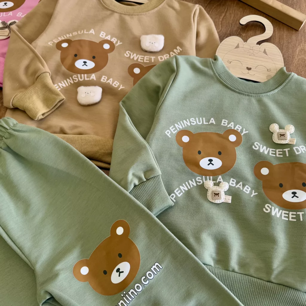 بلوز شلوار دو خرس تنی نو سایز 35 تا 45 کد 5754