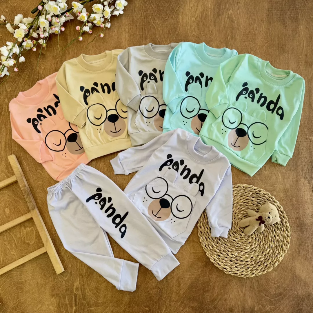 بلوز شلوار پاندا گوش دار سایز 4 تا 6 کد 5762