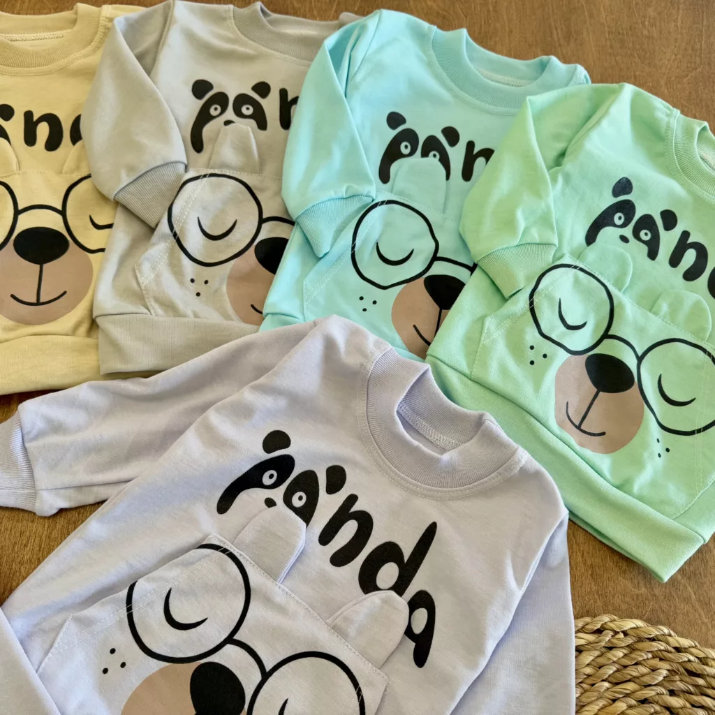 بلوز شلوار پاندا گوش دار سایز 4 تا 6 کد 5762