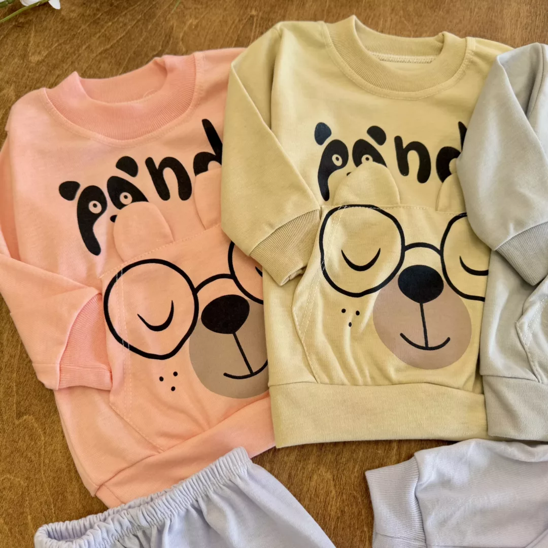 بلوز شلوار پاندا گوش دار سایز 4 تا 6 کد 5762