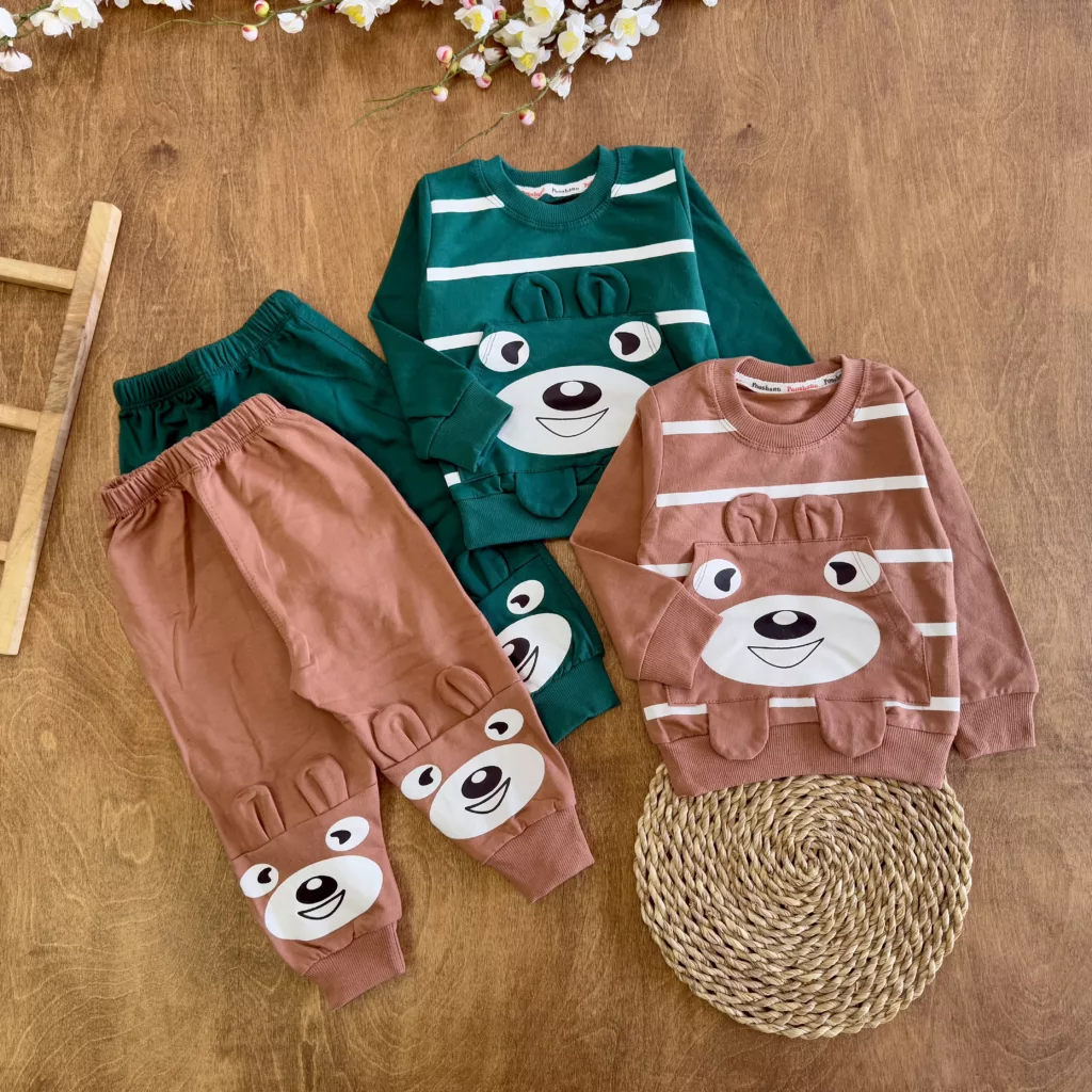 بلوز شلوار راه راه جیب گوش دار سایز 35،40 کد 5775