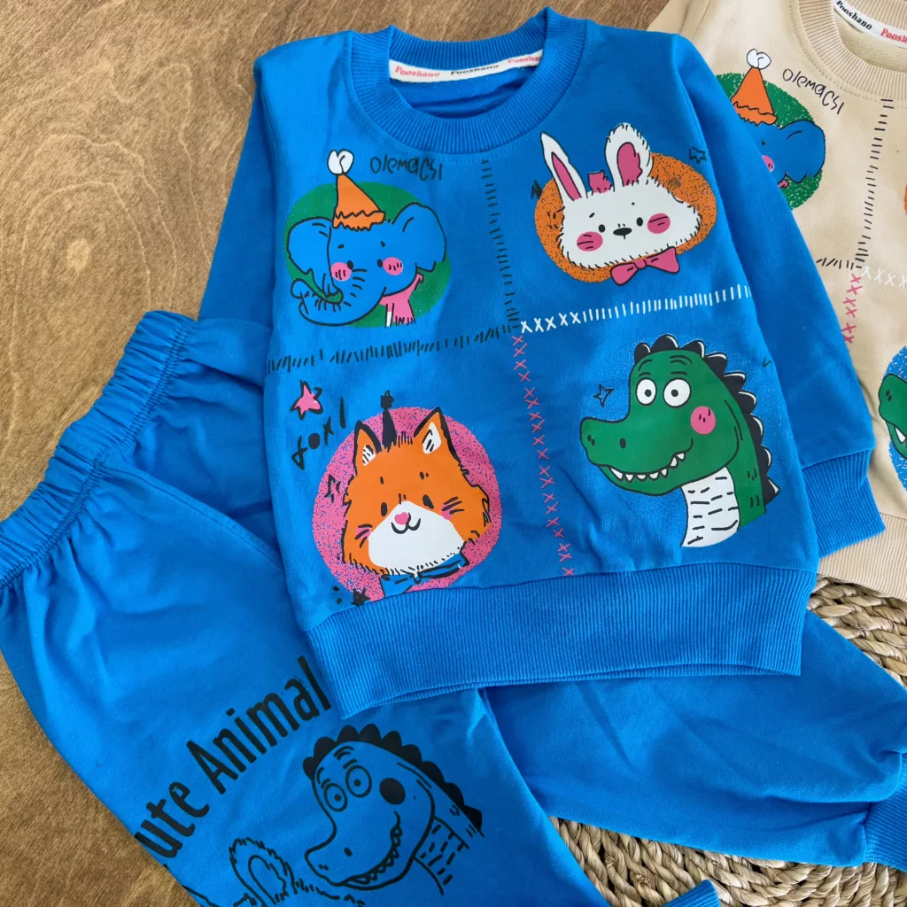 بلوز شلوار حیوانات پوشانو سایز ۳۵ تا ۴۵ کد 5774