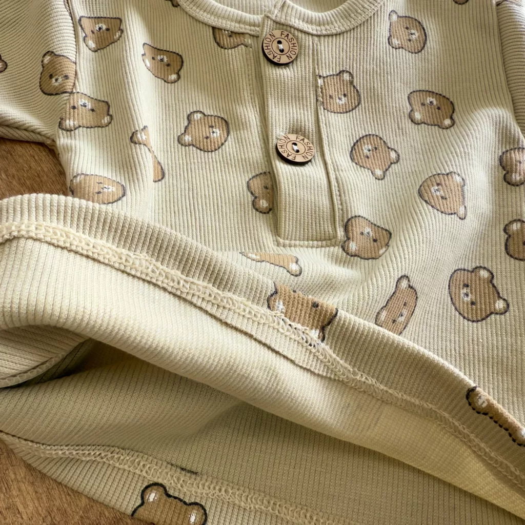 تیشرت شلوارک کبریتی تمام چاپ دکمه دار خرس سایز 1 تا 3 کد 5782