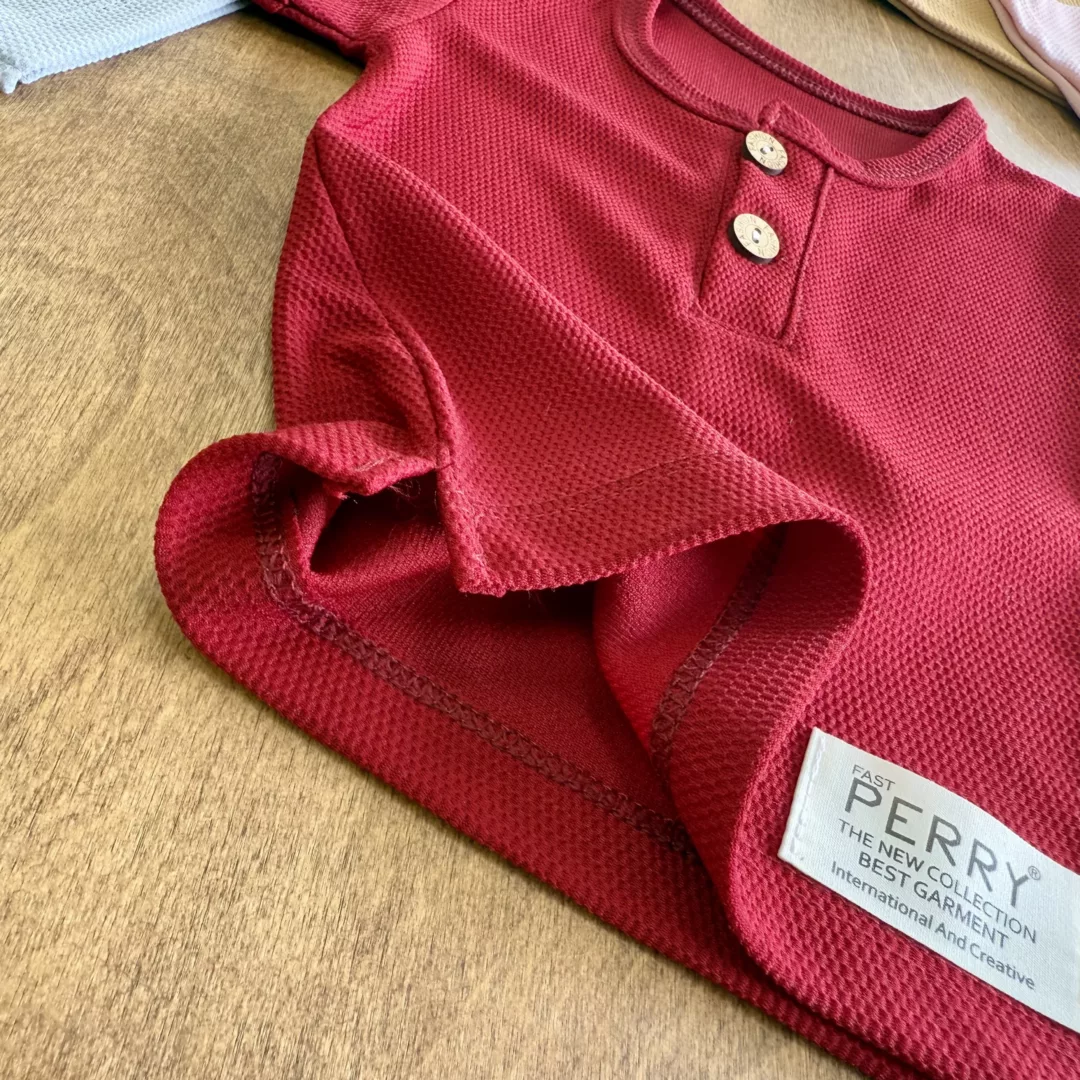 تیشرت شلوارک بیسکویتی دکمه دار perry سایز 1 تا 3 کد 5786