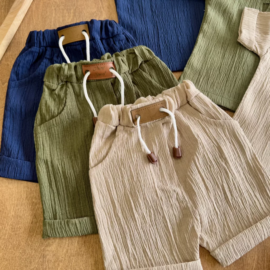 تیشرت شلوارک یقه کوبایی perry سایز 1 تا 3 کد 5787