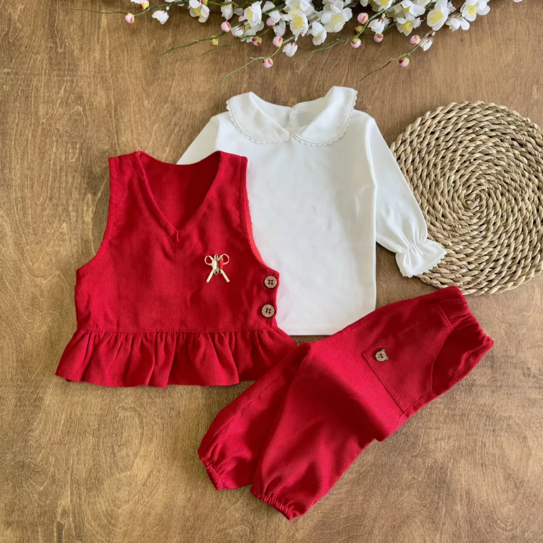 سه تکه بلوز شلوار سارافون گیلدا کد 3820