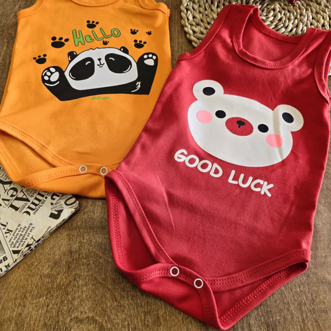 بادی رکابی پنبه پاندا و خرس سایز 1 تا 3 کد 5751