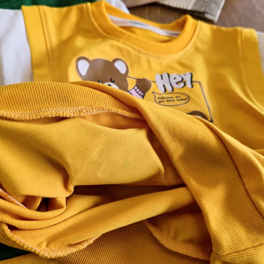 بلوز شلوار خرس آستین سارافونی سایز 35 تا 45 کد 5757