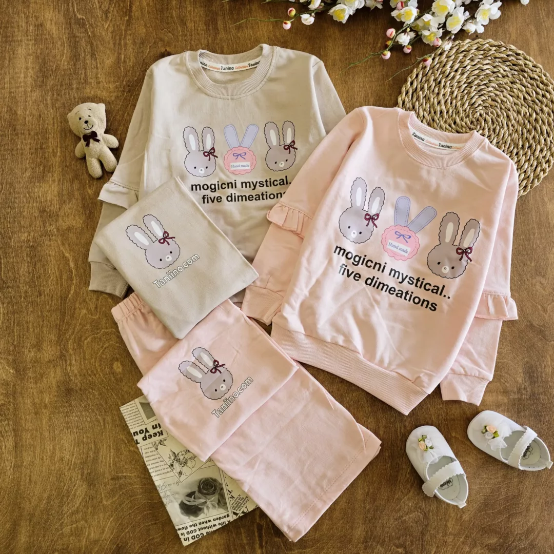 بلوز شلوار سه کله خرگوش چین دار سایز 45،50 کد 5756