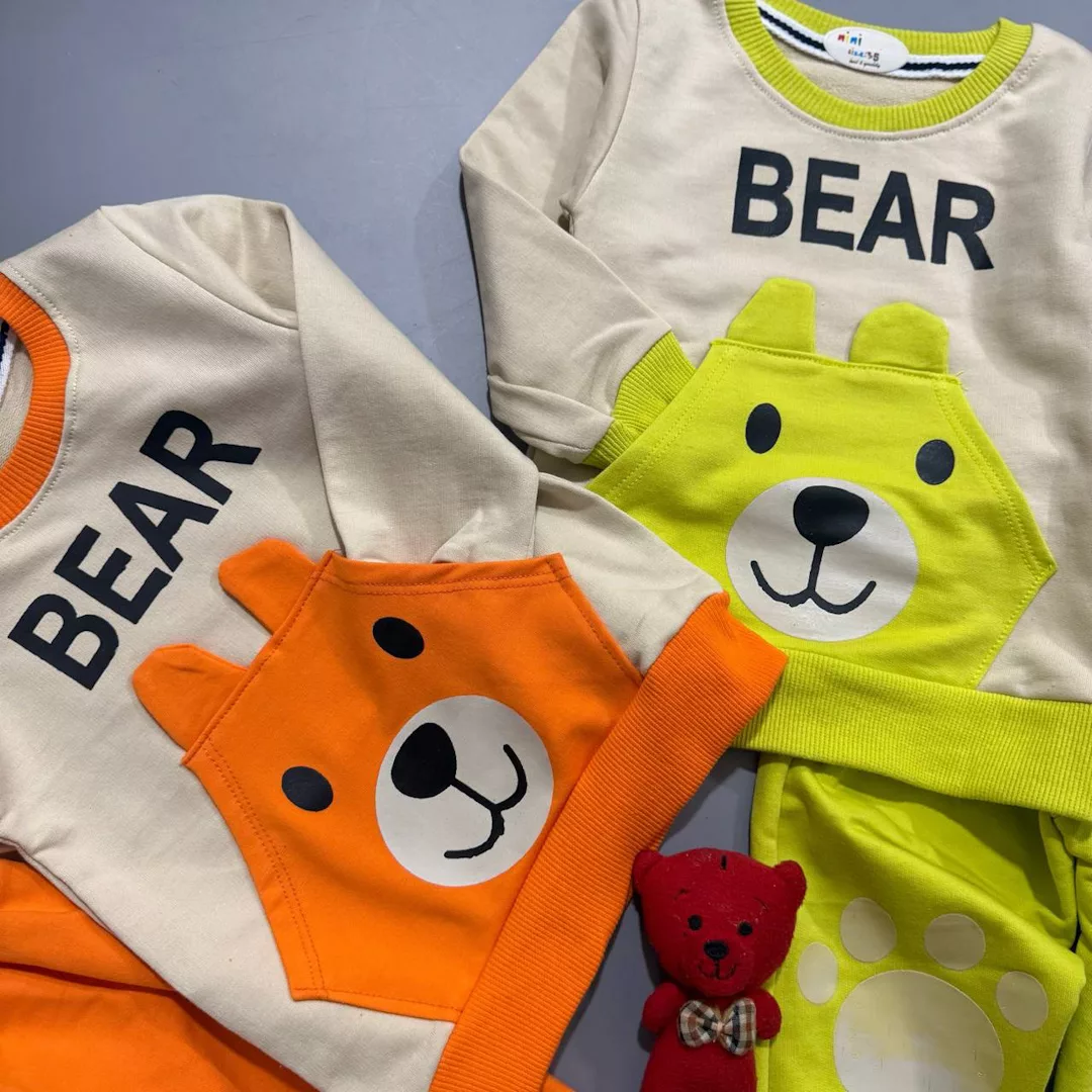 بلوز شلوار خرس جیب گوش دار Bear سایز 35،40 کد 5750